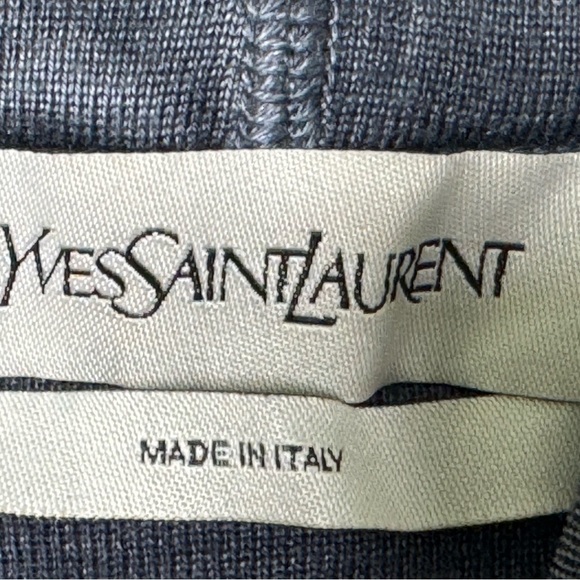 Yves Saint Laurent Men's Stefano Pilati Navy Crinkled Knit Hoodie - Designer - Picture 3 of 3